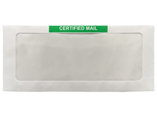 #10 Certified Full View Window Envelopes