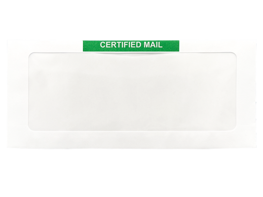 #10 Certified Full View Window Envelopes